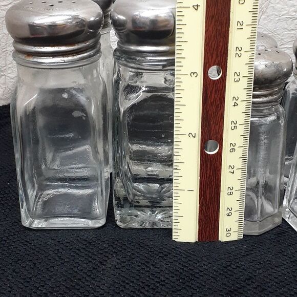 Vintage 12 pc. salt & pepper shakers square diner/Hazel Atlas, 1960's - Picture 3 of 9